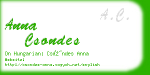 anna csondes business card